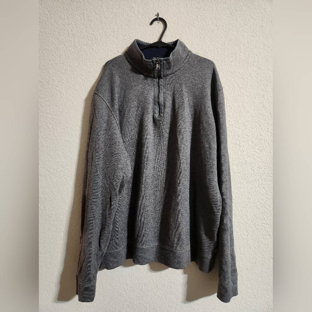 BOSS Sidney Quarter-zip pullover sweater Regular fit dark grey size XL